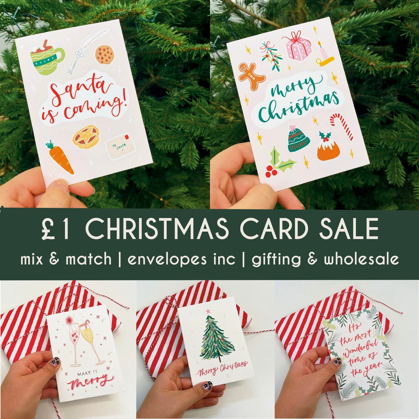 £1 Christmas Card Sale | Mix Match | Envelopes Included